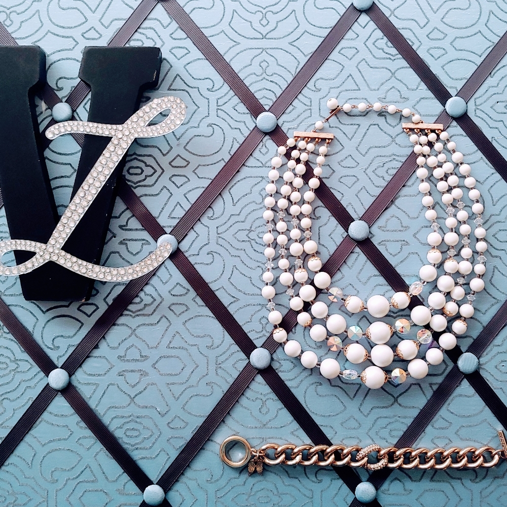 Vintage faux pearl multi 4 strand necklace